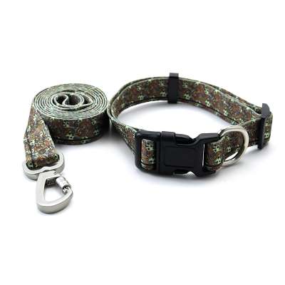 Sublimation adjustable polyester dog leash and collar set for dog training